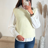 PULL SANS MANCHE JAUNE CLAIR FERDA - La Petite Somptueuse