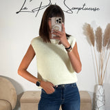 PULL SANS MANCHE JAUNE CLAIR FERDA - La Petite Somptueuse