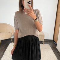 PULL TAUPE STRASS - La Petite Somptueuse