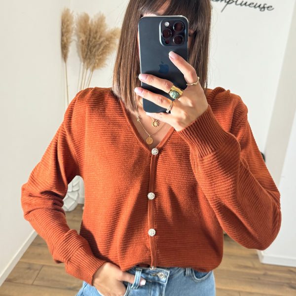 PULL TERRACOTTA ANNY - La Petite Somptueuse