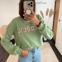 PULL VERT AMOUR - La Petite Somptueuse