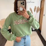 PULL VERT AMOUR - La Petite Somptueuse