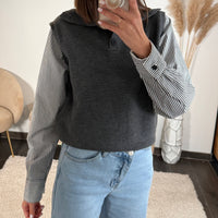 PULL/CHEMISE GRIS JOEY - La Petite Somptueuse