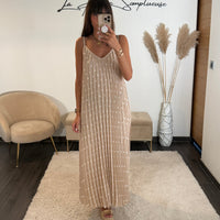ROBE A POIS BEIGE SOFIA - La Petite Somptueuse