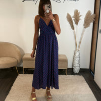 ROBE A POIS MARINE PRETTY - La Petite Somptueuse