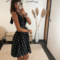 ROBE A POIS NOIR ALINE - La Petite Somptueuse