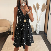 ROBE A POIS NOIR ALINE - La Petite Somptueuse