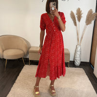 ROBE A POIS ROUGE NASSY - La Petite Somptueuse