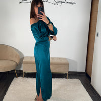 ROBE ASYMETRIQUE BLEU EMMY - La Petite Somptueuse