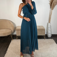 ROBE ASYMETRIQUE BLEUE PERRINE - La Petite Somptueuse