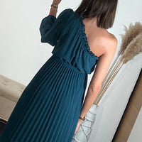 ROBE ASYMETRIQUE BLEUE PERRINE - La Petite Somptueuse