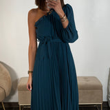 ROBE ASYMETRIQUE BLEUE PERRINE - La Petite Somptueuse