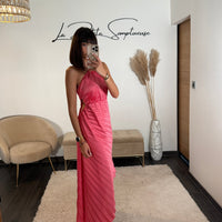 ROBE ASYMETRIQUE CORAIL GAZIA - La Petite Somptueuse