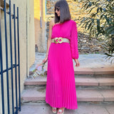 ROBE ASYMETRIQUE FUCHSIA PERRINE - La Petite Somptueuse