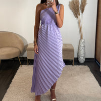 ROBE ASYMETRIQUE LILAS GAZIA - La Petite Somptueuse