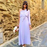 ROBE ASYMETRIQUE LILAS PERRINE - La Petite Somptueuse