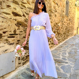 ROBE ASYMETRIQUE LILAS PERRINE - La Petite Somptueuse