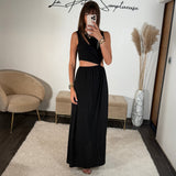 ROBE ASYMETRIQUE NOIR LOUISE - La Petite Somptueuse
