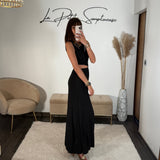 ROBE ASYMETRIQUE NOIR LOUISE - La Petite Somptueuse