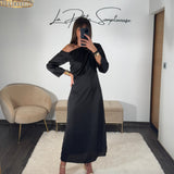 ROBE ASYMETRIQUE NOIRE EMMY - La Petite Somptueuse