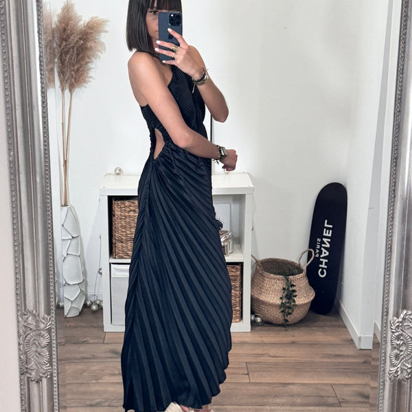 ROBE ASYMETRIQUE NOIRE GAZIA - La Petite Somptueuse