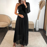 ROBE ASYMETRIQUE NOIRE PERRINE - La Petite Somptueuse