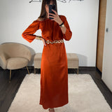 ROBE ASYMETRIQUE TERRACOTTA EMMY - La Petite Somptueuse