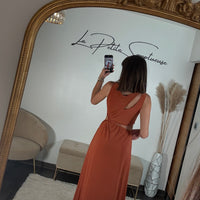 ROBE ASYMETRIQUE TERRACOTTA LOUISE - La Petite Somptueuse