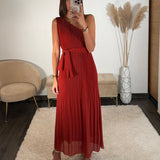 ROBE ASYMETRIQUE TERRACOTTA VALERIA - La Petite Somptueuse