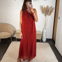 ROBE ASYMETRIQUE TERRACOTTA VALERIA - La Petite Somptueuse