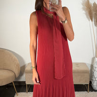 ROBE ASYMETRIQUE VIEUX ROSE/TERRACOTTA VALERIA - La Petite Somptueuse