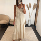 ROBE BEIGE AGATHA - La Petite Somptueuse
