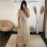 ROBE BEIGE APPOLINE - La Petite Somptueuse