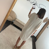 ROBE BEIGE CHARLIZE - La Petite Somptueuse