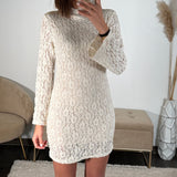 ROBE BEIGE DENTELLE FARAH - La Petite Somptueuse