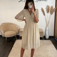 ROBE BEIGE HILONA - La Petite Somptueuse