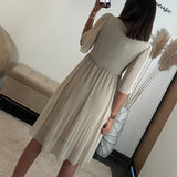ROBE BEIGE HILONA - La Petite Somptueuse