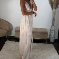 ROBE BEIGE JENNIFER - La Petite Somptueuse
