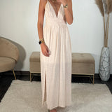 ROBE BEIGE JENNIFER - La Petite Somptueuse