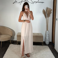 ROBE BEIGE JENNIFER - La Petite Somptueuse