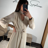 ROBE BEIGE JOSEPHINE - La Petite Somptueuse