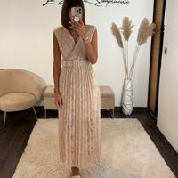 ROBE BEIGE LUCILE - La Petite Somptueuse