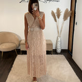 ROBE BEIGE LUCILE - La Petite Somptueuse