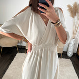 ROBE BEIGE MELISSA - La Petite Somptueuse