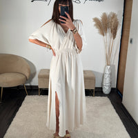 ROBE BEIGE MELISSA - La Petite Somptueuse