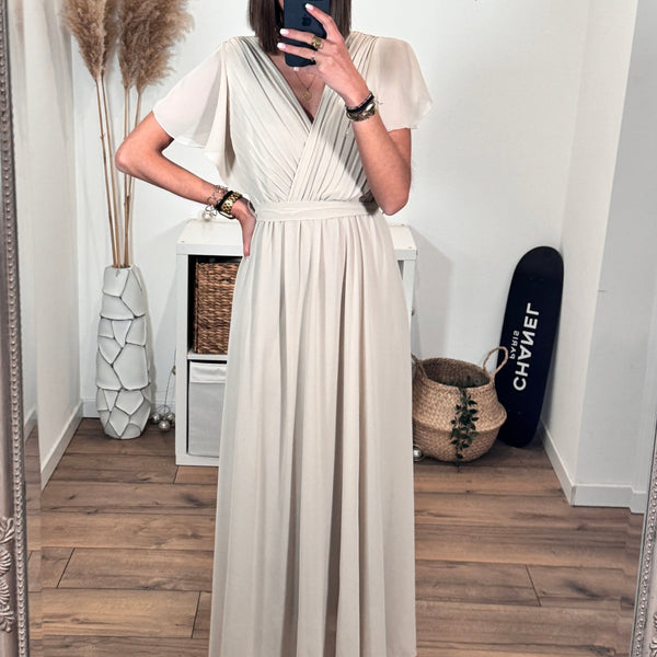 ROBE BEIGE ROMY - La Petite Somptueuse