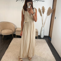 ROBE BEIGE SANDRA - La Petite Somptueuse