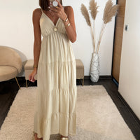 ROBE BEIGE SOLEIL - La Petite Somptueuse