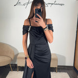 ROBE BIJOUX STRASS NOIRE - La Petite Somptueuse