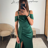 ROBE BIJOUX STRASS VERT - La Petite Somptueuse